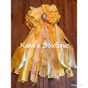 Shabby chic yellow rag bow